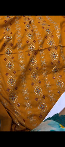 Elegant Peach Wool Embroidered Suit – Winter Collection