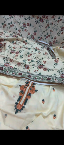 🌸 3PC DHANAK FABRIC EMBROIDERED SUIT