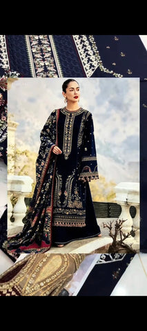 🌺 MIDNIGHT BLOOM – PREMIUM CHICKEN KARI & MULTI-COLOR EMBROIDERED