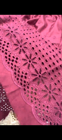 🌸 Rosy Pink Chicken Kari – Dhanak Wool 2PC Suit