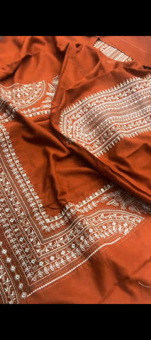 🍂✨ RUST ELEGANCE — 2-PIECE DHANAK PEACH WOOL SUIT
