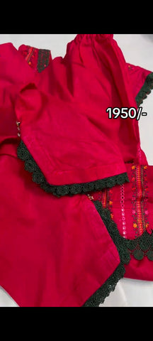Shocking pink hit Chicken kari (unstiched)