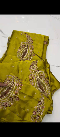 ✨ Silk Elegance — 2 Piece Embroidered Suit