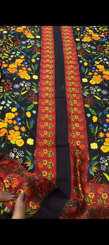 🌸 2PC Floral Bloom Printed Silk Suit