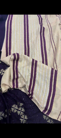 Royal Plum — 3 Pc Dhanak Suit ✨