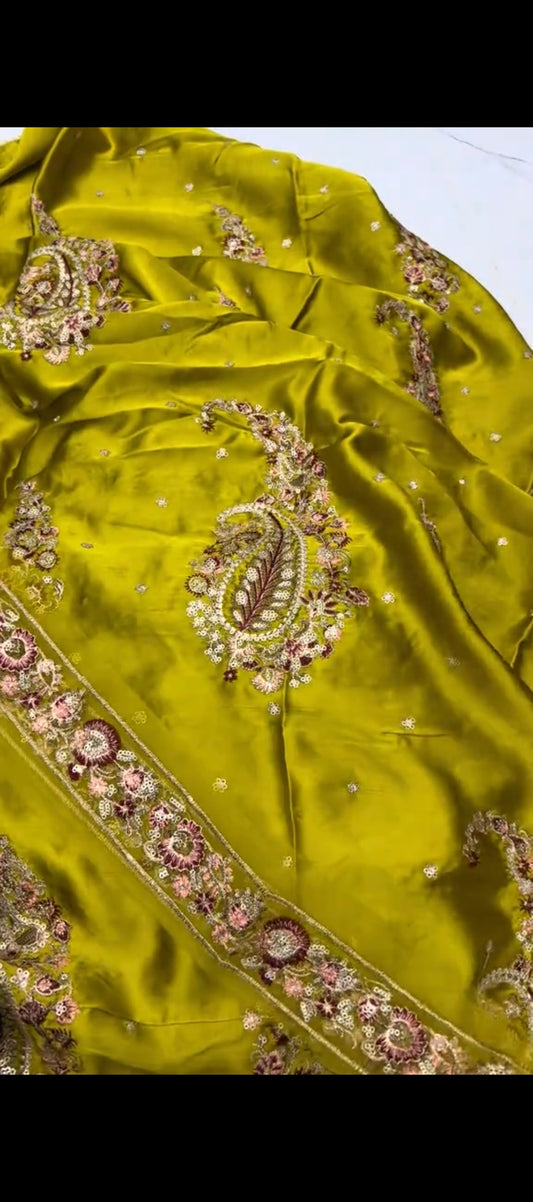 ✨ Silk Elegance — 2 Piece Embroidered Suit