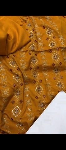 Elegant Peach Wool Embroidered Suit – Winter Collection