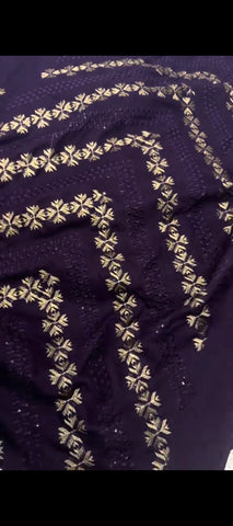 Royal Plum — 3 Pc Dhanak Suit ✨