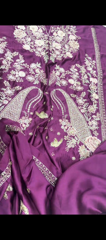 💜 Elegant Purple Ethnic Silk 2PC Suit 💜