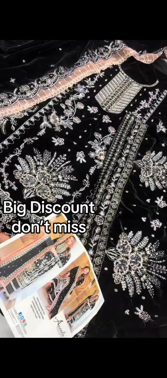 Velvet Embroidered 3-Piece Suit