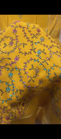 🌼 Mustard Kacha Tanka 3-Piece Wool Suit 🌼