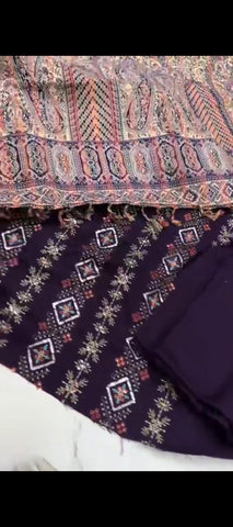 ✨ 3PC Winter Stuff Jora with Kashmiri Pashmina Shawl