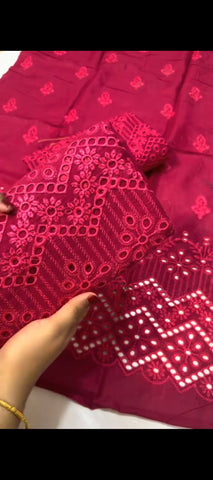 ✨ Royal crimson – 2 pc embroidered suit 👑