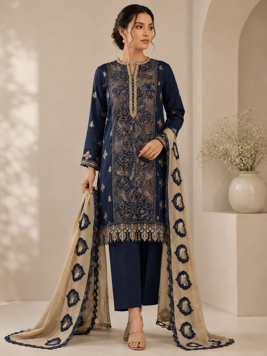 ✨ Midnight bloom ✨
💙 3 Piece Dhanak Suit 💙