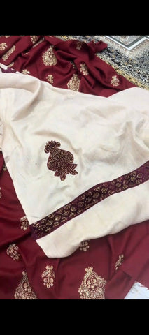 Shiny stone Shawl , 3-Piece Winter Embroidered Suit ✨