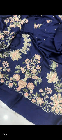 ✨ Royal Navy Blue Ethnic Silk Kaftan – 2 Piece