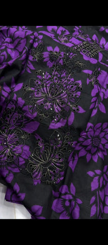 🖤💜 Royal Purple Bloom – Embroidered Khaddar 3 pc Winter Suit