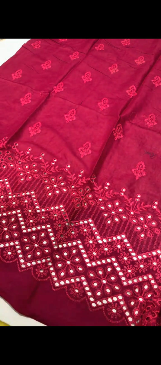 ✨ Royal crimson – 2 pc embroidered suit 👑