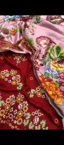 🌹 Luxury Maroon Thread Embroidered 3-Piece Dhanak Wool Suit