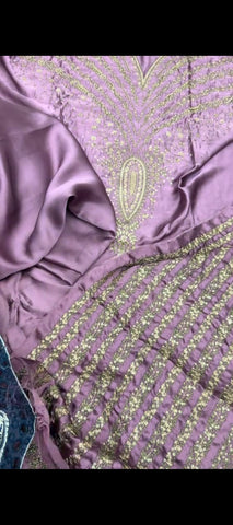 ✨ Elegant Silk Embroidered 2-Piece Suit
