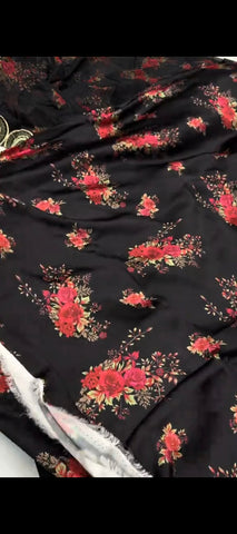 🌹 Midnight Rose – Luxury Floral Silk Suit with Reshamai Dupatta