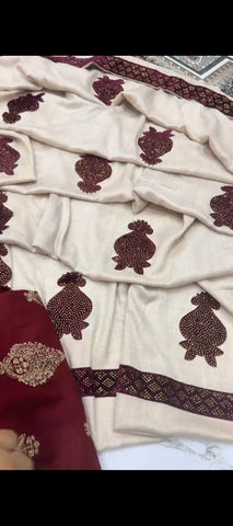 Shiny stone Shawl , 3-Piece Winter Embroidered Suit ✨