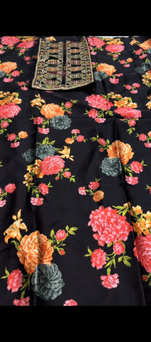 ✨ Elegant Silk Prints with Exquisite Embroidered Patches