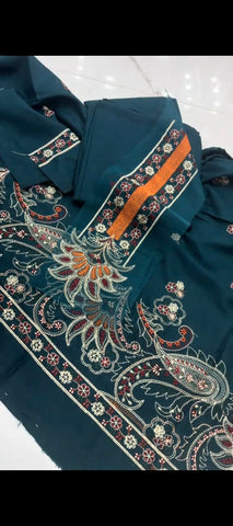 🌿 3PC Breeze Winter Embroidered Suit