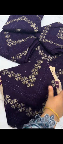 Royal Plum — 3 Pc Dhanak Suit ✨