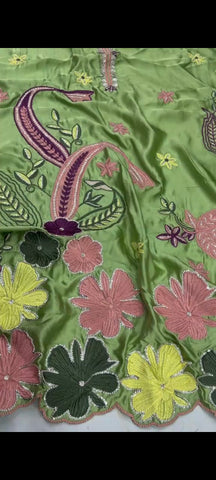 🌸 Pistachio green 💚 - Ethnic Silk Embroidered 2-Piece Suit