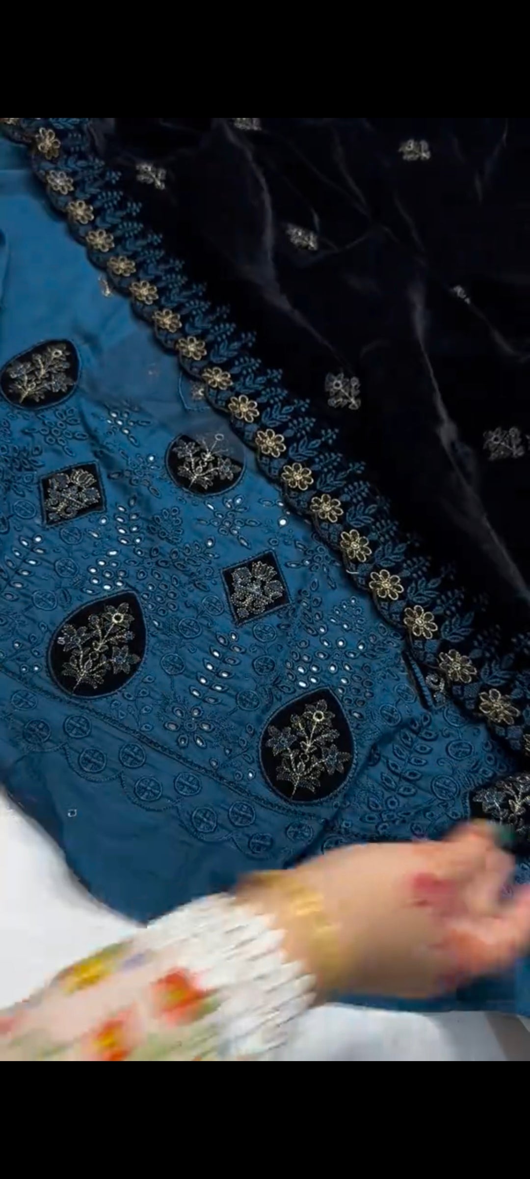 Baroque 3piece velvet shawl dress