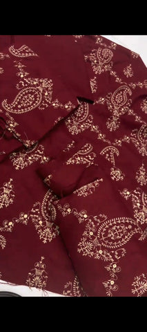 ✨ Maroon - 2PC Breeze Embroidered Jora