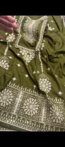 🤍 DHANI ELEGANCE — 2PC DHANAK EMBROIDERED SUIT ✨