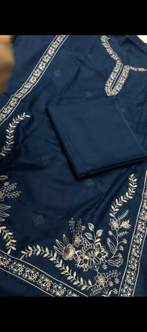 ✨ MIDNIGHT BLUE ELEGANCE – 3PC DHANAK WOOL WINTER COLLECTION