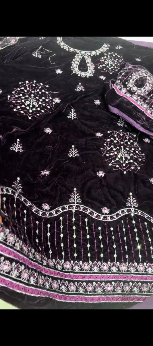 ✨ SAYA Purple Velvet – 3 Piece Jora