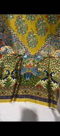 🦚✨ Elegant 2-Piece Silk Peacock Print Suit