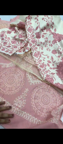 🌸 3PC DHANAK FABRIC EMBROIDERED SUIT — Rs. 3050 🌸