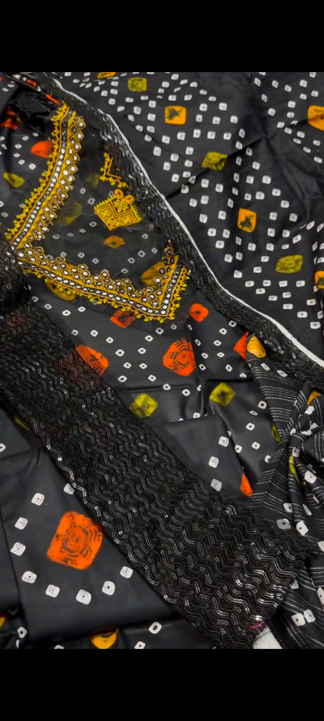 Lilen 3pc black dress chunri design