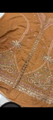 ✨ Luxury Micro Velvet Suit – Camel & Pistachio Elegance 🤎💚