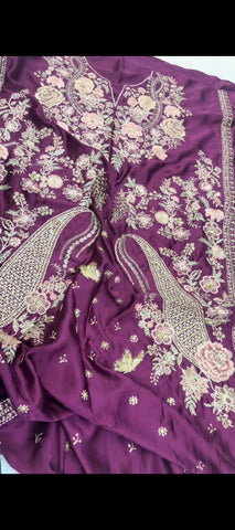 💜 Elegant Purple Ethnic Silk 2PC Suit 💜