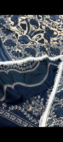✨ MIDNIGHT BLUE ELEGANCE – 3PC DHANAK WOOL WINTER COLLECTION