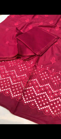 ✨ Royal crimson – 2 pc embroidered suit 👑