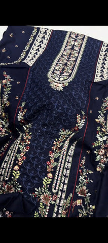 🌺 MIDNIGHT BLOOM – PREMIUM CHICKEN KARI & MULTI-COLOR EMBROIDERED