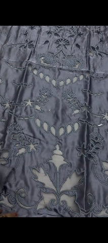 🩶 Silver Mist – Luxury Lazer Kari Silk 2PC Suit