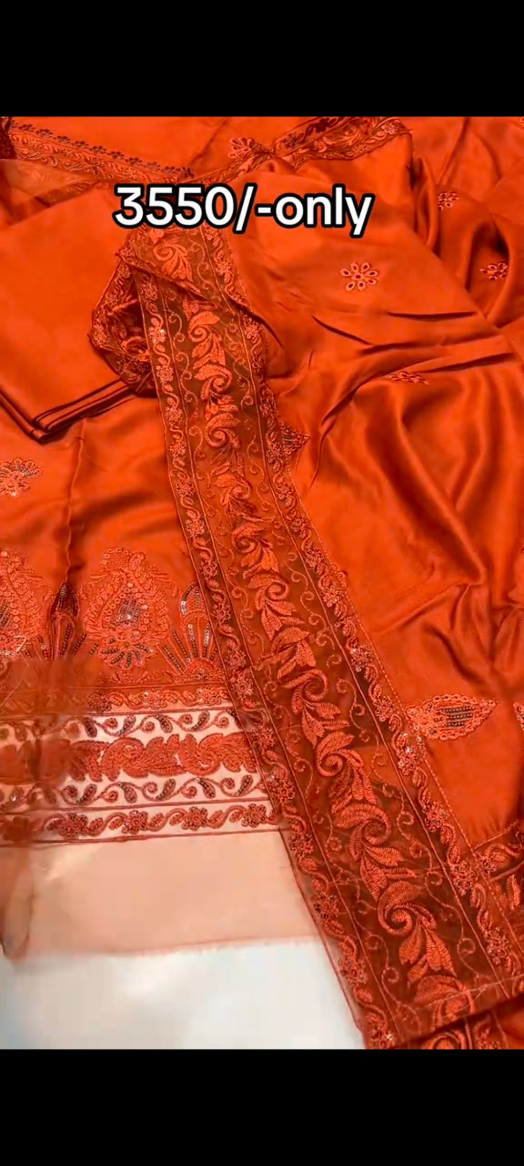 3-Piece Danak Fabric Dress – Ready-to-Wear Dupatta, Front Embroidery with Chikankari & Sequin Work