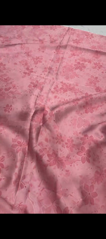 🌸 Elegant Floral Pink Silk 2-Piece Jora