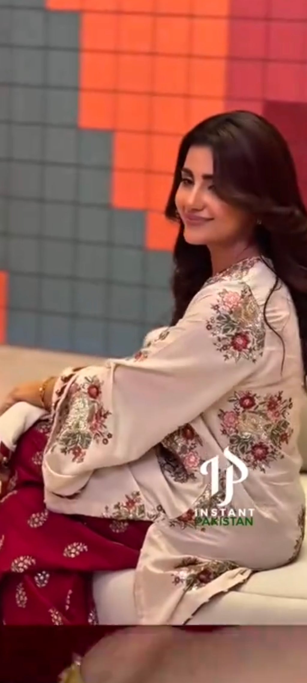 "3-Piece Embroidered Silk Suit – White Shirt & Maroon Trouser | Festive & Formal Wear"